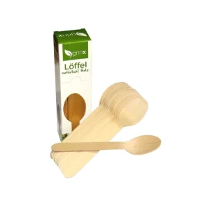 Party Cutlery Spoons 20pcs Wood 16cm